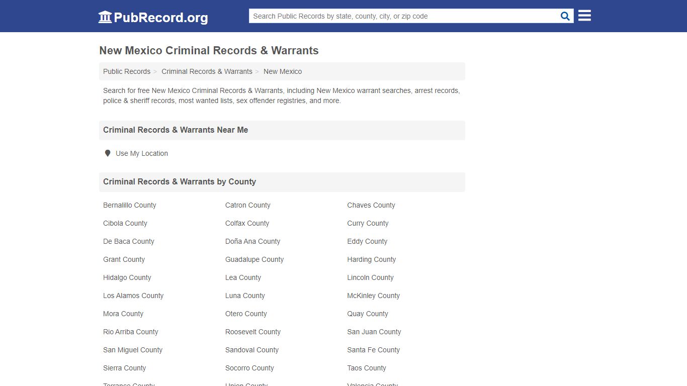 Free New Mexico Criminal Records & Warrants - pubrecord.org